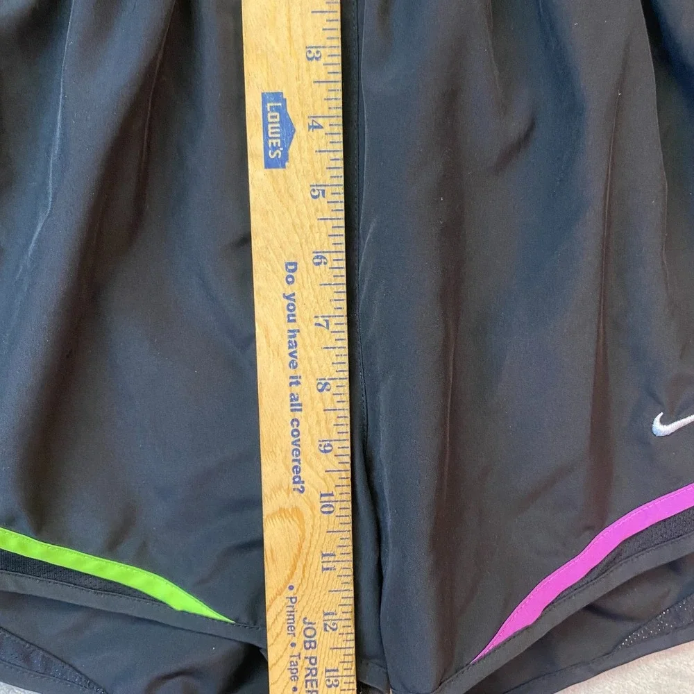 Nike Dri-FIT Running Shorts Size M Black Multicolor Trim Elastic Waist